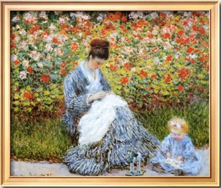 Camille Monet Child In Artists Garden-Claude Monet Painting ...