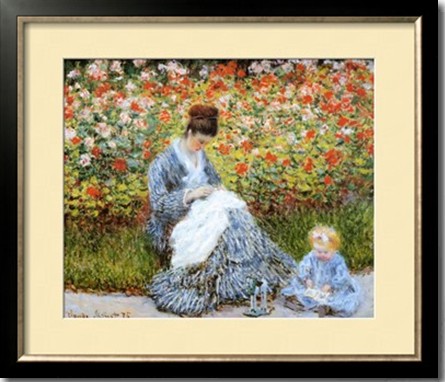 Camille Monet Child In Artists Garden-Claude Monet Painting ...