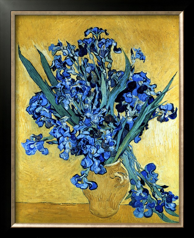 Vase of Irises Against a Yellow Background - Vincent Van Gogh Paintings ...